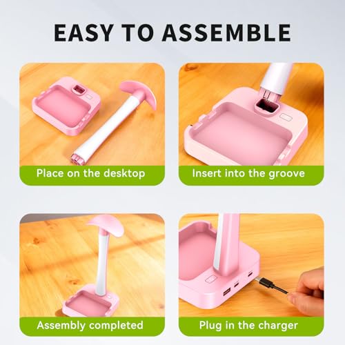 Tascaquin Headphone Stand with Charger,Gaming Headset stand with RGB Light Mode,For Airpod Max Stand,Desk Lamp,Phone Holder,Tablet Holder,desktop organizer,Gifts for Gamers & Music Lover (Pink) by Tascaquin - Image 7