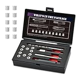 SENNMONN M5X0.8X7.6MM Thread Repair Kit with Insert HSS Drill, Tap, Counterbore, Installation Driver, Metric, 10PCS Stainless Steel Insert M5X0.8X7.6MM