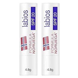 Neutrogena Fórmula Noruega, Protector Labial SPF 20, Paquete de 2 x 4.8 gr