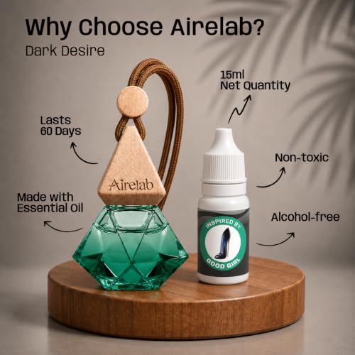Image of Car Air Freshener | 15ml Refillable Perfume Oil with Wooden Diffuser Hanging Pod | Fragrance Inspired by Good Girl | Long Lasting Car Perfume | 60+ Days