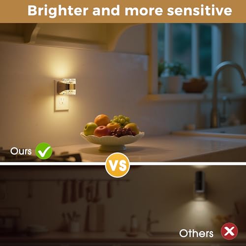 Image of L LOHAS LED Night Light, 2 Pack 3000K Bubble Night Lights Plug into Wall, Acrylic Night Lights with Light Sensor, Adjustable Brightness,Plug in Nightlights for Rooms Bathroom Hallway