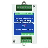 ZUZZEE Industrielles RS485 auf Analog-Eingangsmodul kompatibel mit 2-K und 4-K 4-20mA 0-5V 0-10V Signalen und RTU Kommunikation (4-Wege 4-20mA)