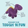 goDog Checkers Just for Me Dinos Bruto Squeaky Plush Dog Toy, Chew Guard Technology - Purple, Mini #2