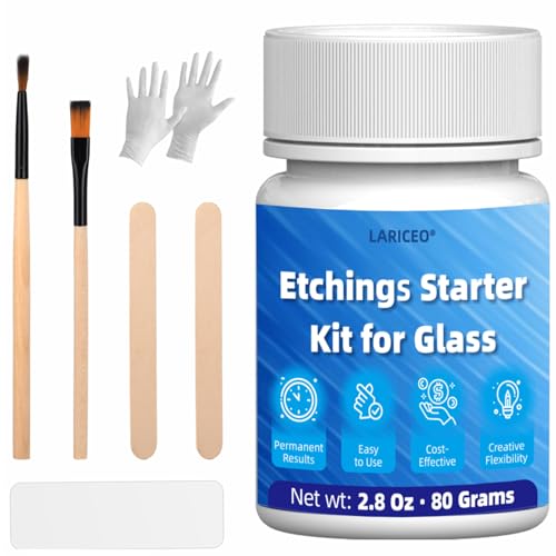 2.8oz Professional Etching Starter Kit for Glass with 6 Tools, Cr...