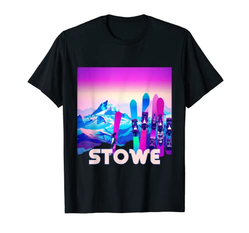 Stowe Ski - Retro 80's Style Skiing & Snowboarding T-Shirt