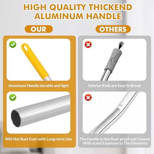 Image of Commercial Mop Heavy Duty Industrial Mop- 3 Extra Large Cotton Looped Heads, 61 inch Aluminum Handle Mops for Concrete /Tile /Garage Floors-Home, Kitchen