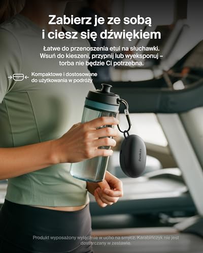 Belkin SoundForm ActiveFit Słuchawki Bezprzewodowe z Mikrofonem, Szybkie Ładowanie USB-C, 36 Godz. Pracy na Baterii, Wodoodporność IP54, Bluetooth – do Urządzeń iPhone, iPad, Galaxy, Pixel – Czarne