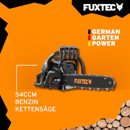 FUXTEC FX-KS255 Benzin Kettensäge mit 2,3 kW Leistung und 54 ccm Hubraum sowie 52 cm Schwertlänge – Bild 1
