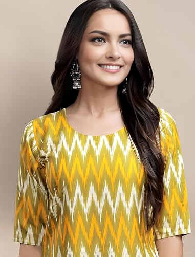 Image of Dream Beauty Fashion Women's Polyester Round Neck 3 /4 Sleeve Casual Straight Kurti (Kurti-Parent-1)
