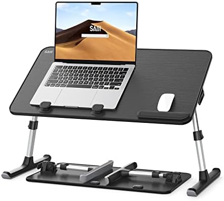 Laptop Desk for Bed, SAIJI Lap Desks Bed Trays for Eating Writing, Adjustable Computer Laptop Stand, Foldable Lap Table in Sofa and Couch (23.6 x 13,Black)