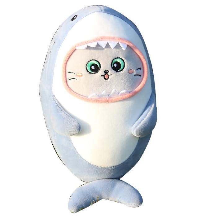 Image of Plush Stuffed Animal Shark Cat Funny Sleeping Toy Cushion Pillow Toy Desk Fluffy Sleep Soft Funny Gift for Boyfriend Girlfriend Birthday 60 CM