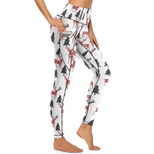 Legging Noël cerf femme pour vos séances de yoga et moments cocooning
