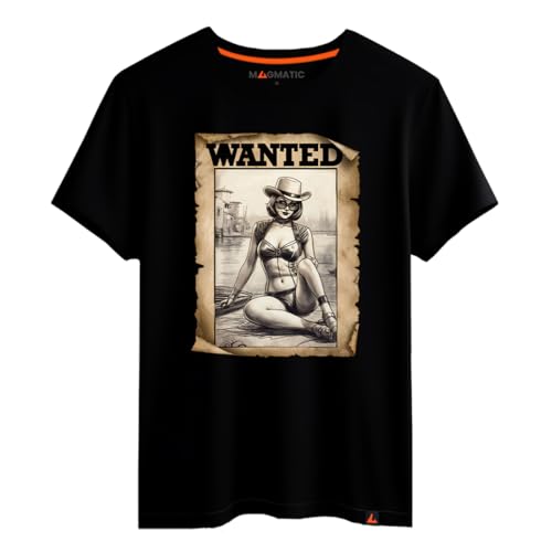 Magmatic - T Shirt Bikini, pour Homme Unisex, Collection Pin-Up Tee Shirt Noir Premium 100% Coton, Vintage, Glamour, Sexy, Pin Up Girl, Fashion, Retro, Glamour