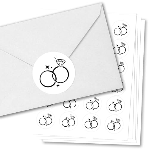 Big Dot of Happiness Black & White Wedding Envelope Seal Stickers