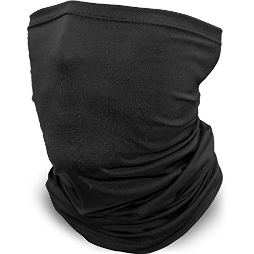 Novelife Neck Gaiter, Bandana Face Mask, Balaclava Breathable Cover Scarf, Gator Covering (Black) #TOP1