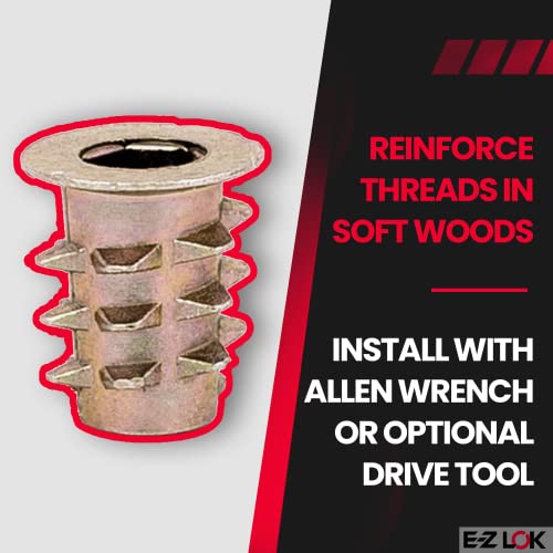 E-Z LOK - 901032-13 E-Z Lok Threaded Insert, Zinc, Hex-Flanged, #10-32 Internal Threads, 13mm Length (Pack of 50)