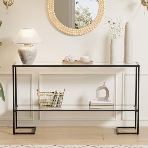 Cozy Castle 52" Entryway Table, 2-Tier Narrow Console Table with ...
