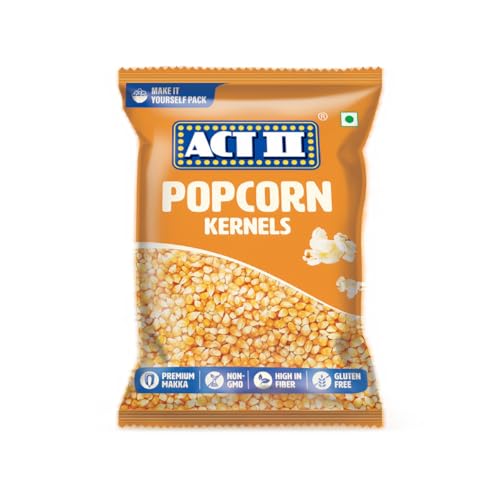 Act II Popcorn Kernels 1kg | Premium Makka Corn| Big & Fluffy Popcorn | Non-GMO | Healthy Home Snack - Perfect for Movie Nights, Parties, & Munching | High Fibre | Gluten Free
