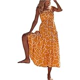 NP Summer - Vestido camisola para mujer, Geometría amarilla, Large