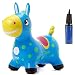 NUKied Hüpftier Hippo mit Handpumpe|Kinder Hüpfpferd Pumpe | Best Eco-Friendly Rubber für Kinder Hüpfspielzeug |Kinderspielzeug ab 2 Jahre (Blau)