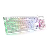 Clavier PC de jeu rétroéclairé à LED arc-en-ciel, panneau métallique USB, 25 touches, anti-ghosting, 12 touches multimédia Plug & Play (disposition britannique)