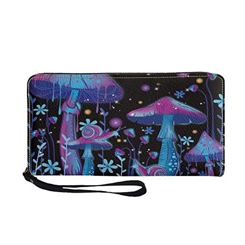 xixirimido Mushroom Snail PU Leather Wristlet Wallet #TOP21