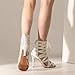 Women's Shiny Latin Jazz Dance Shoes Wedding High Heels Dance Shoes Skin 7CM R 42