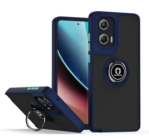 �Ή��@�� for Moto G34 �X�}�z�P�[�X,�Ή��@�� for Motorola Moto G34 5G XT2363-2 [�J�[�}�E���g �}�O�l�b�g�X�^���h] [PC+TPU] �����h�~ Blue