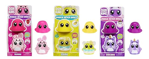 DohKins 3 Pack Characters, Unicorn, Bunny, Fairy - Dough Never Dries, Ages 2+