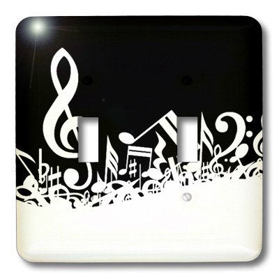 Interruptor doble con símbolos musicales 3dRose Lsp_23448_2 placa de luz decorativa 3
