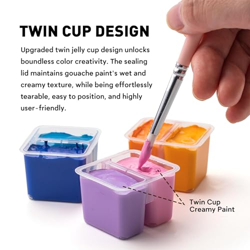 Image of HIMI Gouache Paint Set, 36 Colours x 12 ml, Twin Jelly Cup Design, Art Supplies for Professionals, Paint for Canvas and Paper, Perfect for Artists, Students
