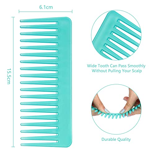 Large Hair Detangling Comb Wide Tooth Comb For Curly Hair Wet Dry Hair, No Handle Detangler Comb Styling Shampoo Comb (White, Cyan) #TOP1