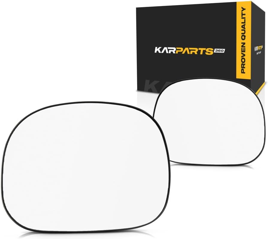 For Ford F-150 1997-2003/F-250 1997-1999 Mirror Glass Driver and Passenger Side | Pair | Flat Glass Type | Non-Heated | w/Backing Plate | Replacement For F85Z17K707AD, F85Z17K707AC | FO1324126, FO132