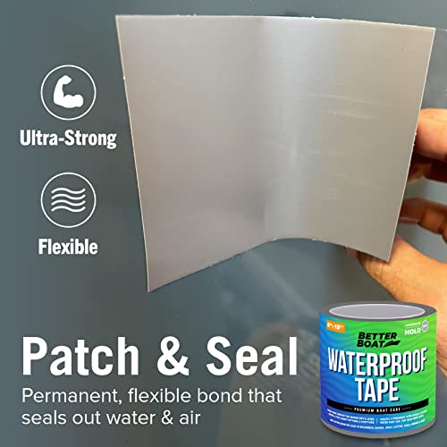 Image of Better Boat Gray Waterproof Tape for Leaks Heavy Duty Marine Grade Seal Tape, 15 ft x 4 in, Canvas, Gutters, HVAC, Outdoor Sealing