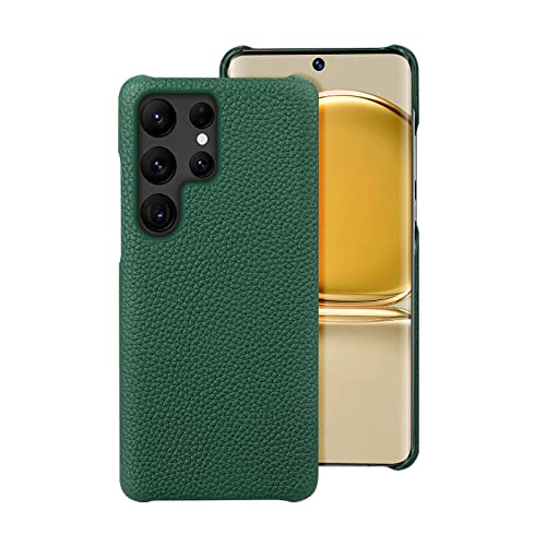 Étui de téléphone en cuir Samsung S24 et A55, la protection verte litchi idéale pour le quotidien