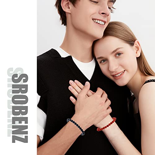 Srobenz 12 Pcs 8Mm Healing Power Gemstone Crystal Beads Bracelet Adjustable Tiger Eye Lava Stone Amethyst Energy Power Bracelets Jewelry Unisex #TOP3