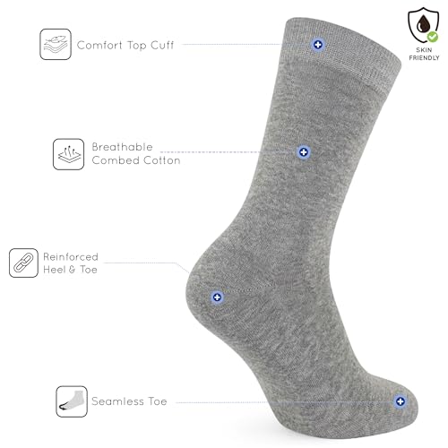 Image of Mysocks Crew Socks for Women Men Colorful Seamless Toe Soft Cotton Dress Socks