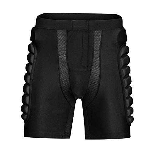 Ironwood Banana 3D Padded Compression Shorts For Snowboard Skate Ski Mountain Bike Cycling Motocross (L) Black #TOP2
