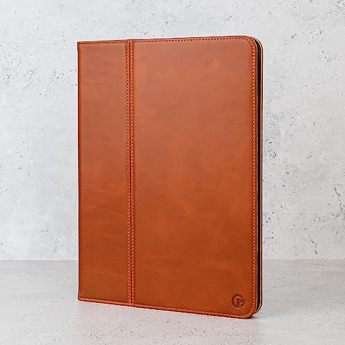 Casemade Ipad 9.7 Inch Real Leather Case (5Th/6Th Generation 2017/2018) - Premium Luxury Italian Slim Cover/Smart Folio With Dual Stand And Auto Sleep/Wake (Tan) #TOP1