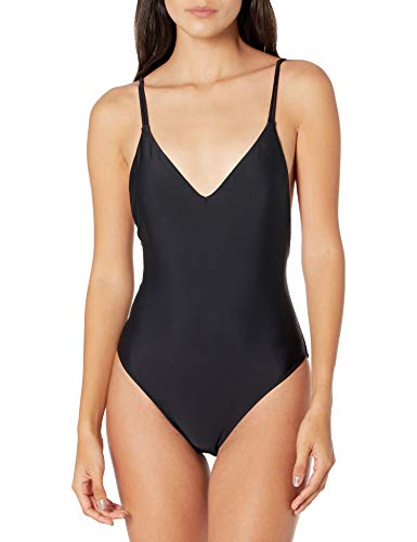 Volcom Junior's Simply Solid 1Pc Swimsuit, Black, Medium
