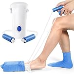 KEKOY 4.5inch Large Sock Aids for Putting Socks On for Men and Women, Easy to Use Than Sock Aid Stocking Slider with Three-Finger, Sock Helper with Foam Handles for Disabled Aids, Elderly (White)