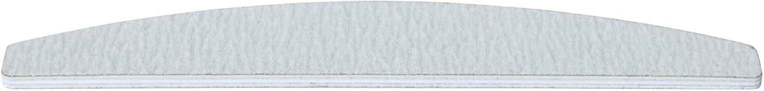 ForPro Professional Collection Half Moon Foam Boards, Zebra, 100/180 Grit, Double-Sided Manicure and Pedicure Nail Files, 7” L x 1.1” W, 12-Count