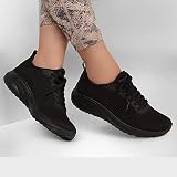 Skechers Damskie buty sportowe Bobs Squad Chaos Face OffSneaker, Czarne dzianinowe wykończenie, 39 EU