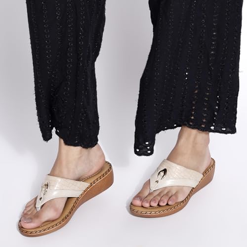 Image of TRASE Women's Flip-Flops & Slippers | Doctor Ortho Comfortable Chappal for Women & Girls | Light weight, Soft Footbed, Comfortable & Stylish | Diabetic & Orthopedic Footwear, Good for Knee & Foot Pain