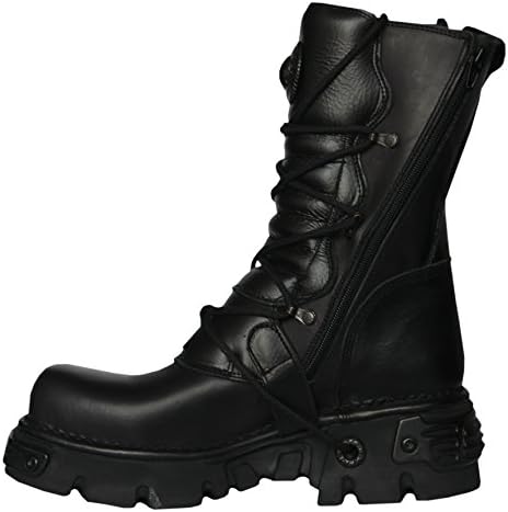 New Rock Unisex Black Leather Biker Metallic Reactor Boots - M.391-S18 (EU 41) | Image 5