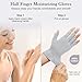 MIG4U Fingerless Moisturizing Gloves, Half Finger Touchscreen Beauty Glove for Eczema, SPA, Dry Hands, Skin Treatment, Summer Sun UV Protection (S/M, Gray-1pair)