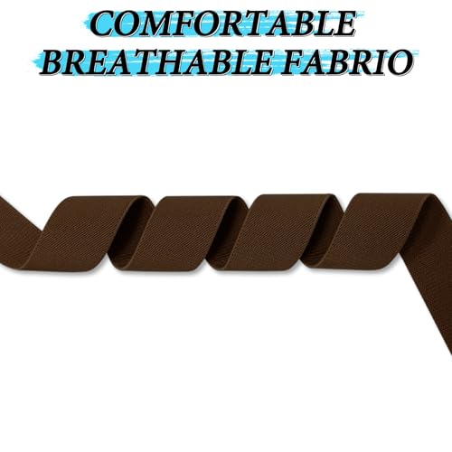 Generisch Hosenträger Herren Extra Stark Breit 35mm, Hosenträger für Herren Y-form mit Umwandelbar Abnehmbar 3 Clips 6 Stück Leder Knopfloch Elastisch Einstellbar Läng Suspenders Men Dunkelbraun