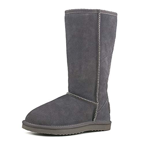 Ausland Women's Classic Leather Tall Snow Boot, Grey, 5.5 Us/36 Eur #TOP2