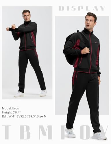 Image of TBMPOY Men's Tracksuit Athletic Sports Casual Full Zip Sweatsuit