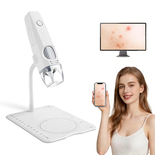 Skin & Scalp Analysis Machine Beauty Star Wireless Dermatoscope with 1000X HD Magnification Handheld Digital Camera Analyzer for Scalp Hair Follicle and Facial Detection 2.0M Pixels HD Imaging